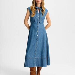 Veronica Beard Honora Denim Midi Shirtdress Blue Size 2